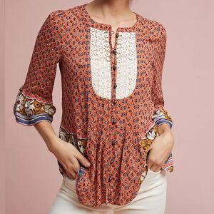 Maeve Floral Blouse with Lace Detail